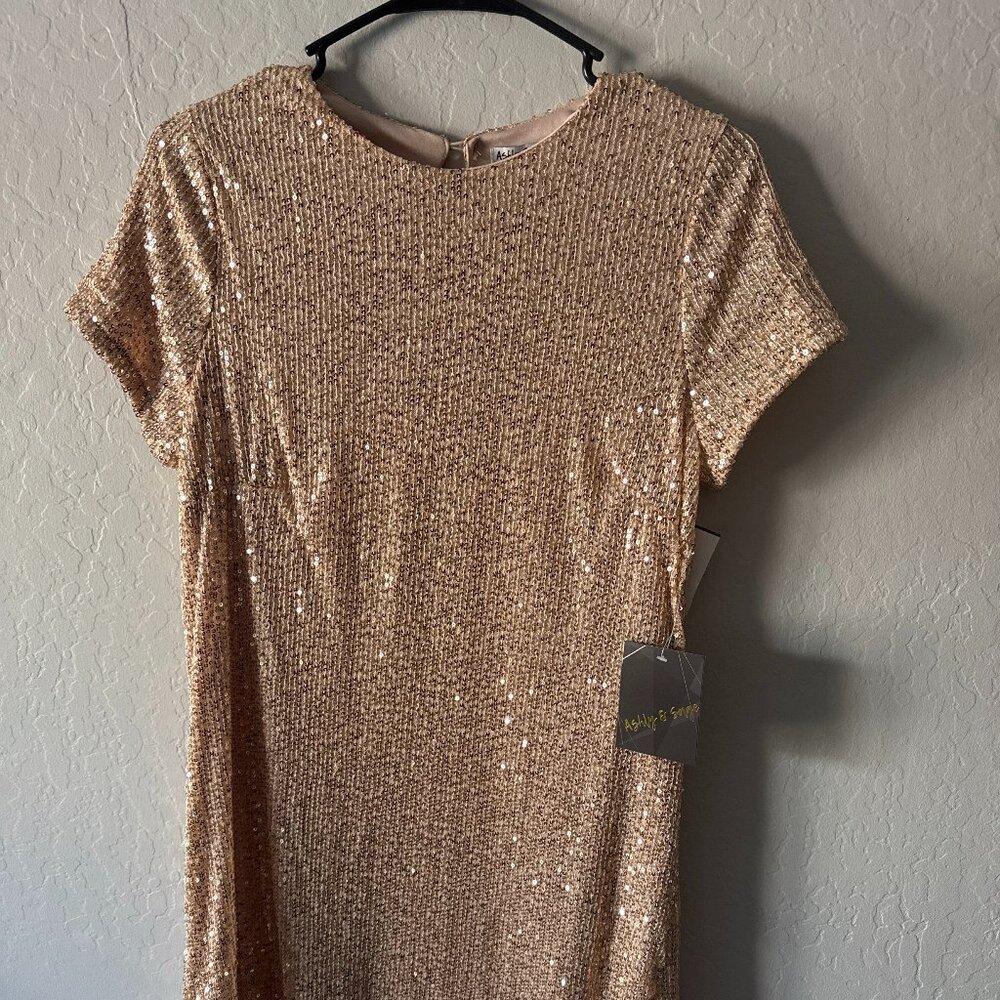NWT Gold Sequin Mini Party Dress – Size M